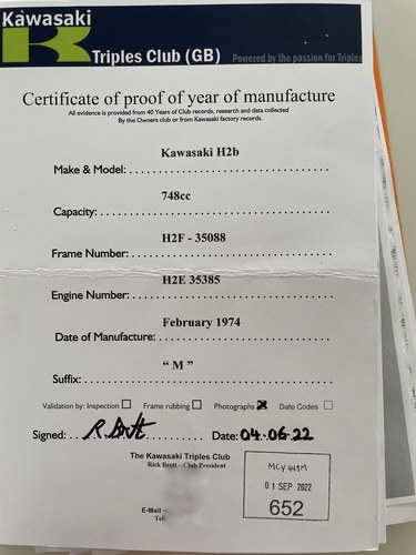 1974 Kawasaki H2-B Mach IV zum Verkauf (Bild 97 von 105)