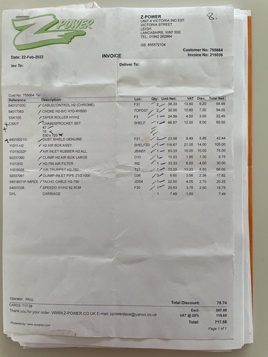 1974 Kawasaki H2-B Mach IV zum Verkauf (Bild 105 von 105)