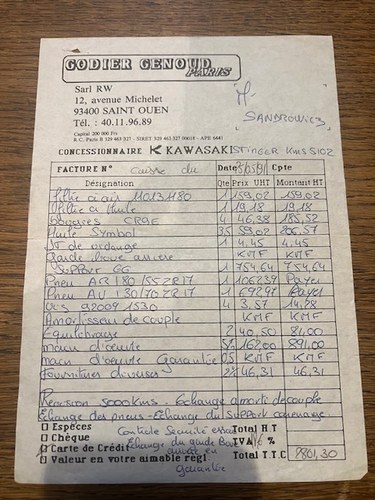1990 Kawasaki ZXR 750 H2 Stinger Godier Genoud In vendita (immagine 37 di 48)