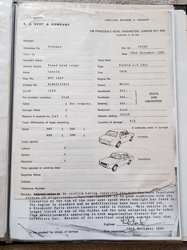 1976 Lancia Fulvia 1300 Coupe In vendita (immagine 172 di 193)