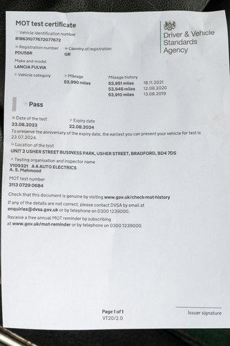 1976 Lancia Fulvia Coupe S3 En venta (imagen 157 de 166)