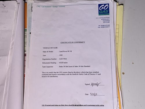 1989 Land Rover 90 V8 County En venta (imagen 173 de 188)