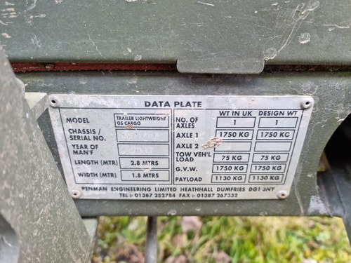 1992 Land Rover Defender 110 ex-MoD with Penman Trailer à vendre (picture 59 of 126)