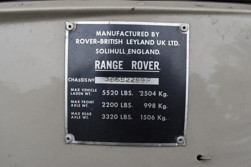 1979 Range Rover Classic Suffix "F" In vendita (immagine 71 di 94)