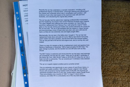 1983 Range Rover Classic - ‘In Vogue’ Special Edition zum Verkauf (Bild 215 von 241)