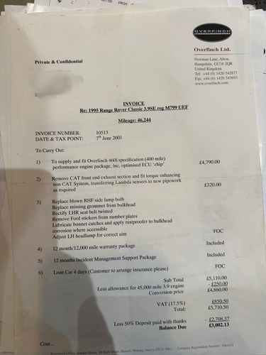 1994 Range Rover Classic Overfinch 460i à venda (imagem 60 de 61)