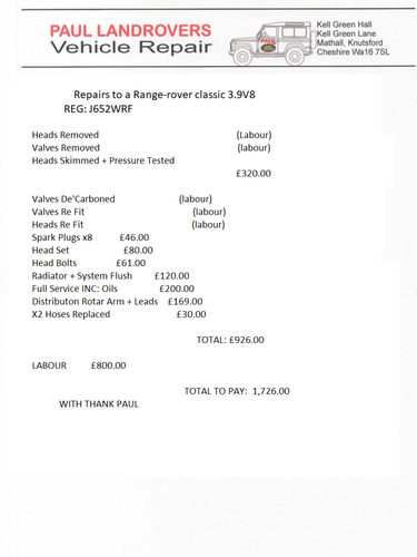 1991 Land Rover Range Rover Vogue à vendre (picture 73 of 73)