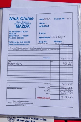 1989 Lotus Esprit In vendita (immagine 157 di 162)