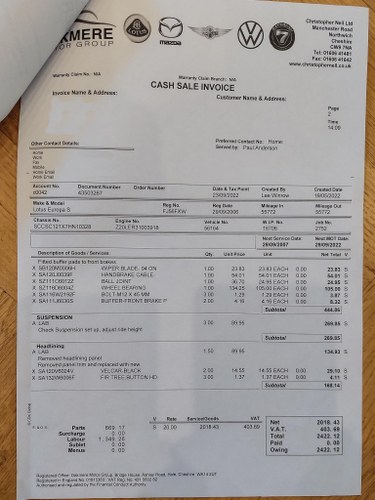 2006 Lotus Europa S zum Verkauf (Bild 118 von 120)