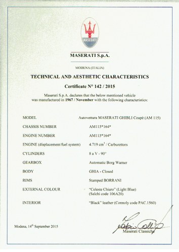 1967 Maserati Ghibli Series 1 (LHD) à vendre (picture 131 of 134)