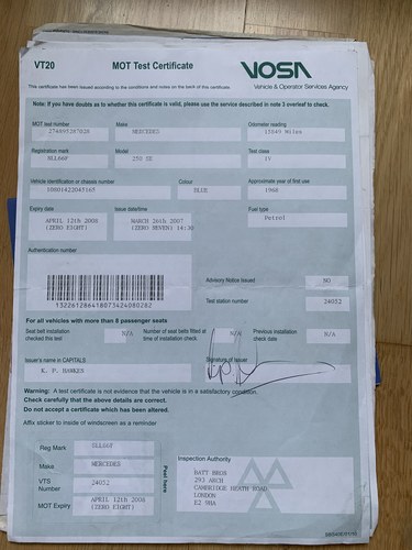 1968 Mercedes 250SE (W108) In vendita (immagine 135 di 139)