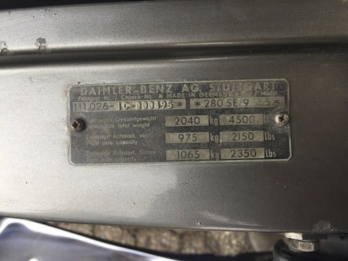 1970 Mercedes-Benz 280 SE 3.5 ‘Flachkühler’ (W111) For Sale (picture 92 of 149)