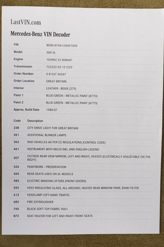 1988 Mercedes-Benz 300SL For Sale (picture 207 of 212)