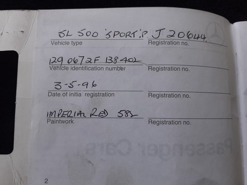 1996 Mercedes R129 SL500 In vendita (immagine 110 di 112)