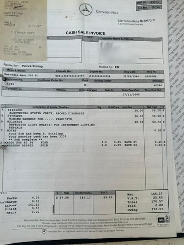 1994 Mercedes-Benz SL 500 (R129) In vendita (immagine 115 di 144)