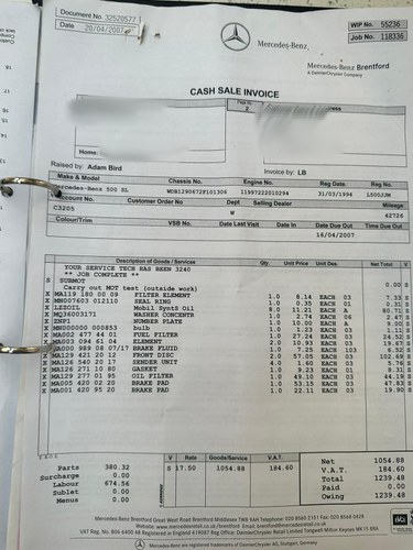 1994 Mercedes-Benz SL 500 (R129) In vendita (immagine 110 di 144)