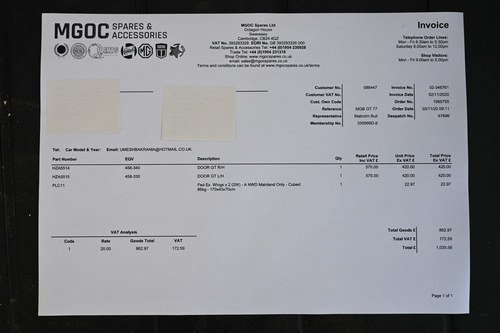 1977 MG MGB GT Project In vendita (immagine 207 di 213)