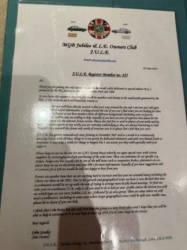 NO RESERVE - 1975 MGB GT Jubilee Edition Restoration Project In vendita (immagine 131 di 132)