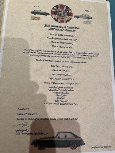 NO RESERVE - 1975 MGB GT Jubilee Edition Restoration Project In vendita (immagine 117 di 132)