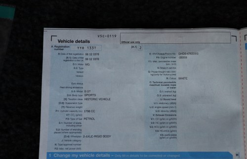 1978 MG B GT à vendre (picture 163 of 178)