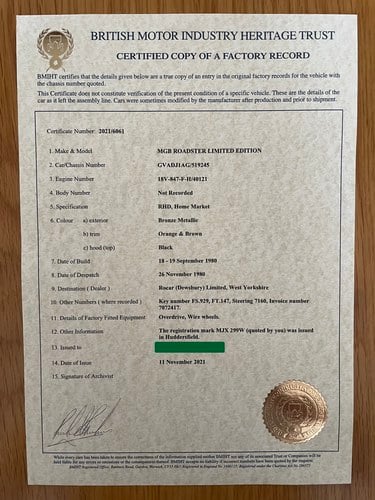 1981 MGB LE à vendre (picture 188 of 209)