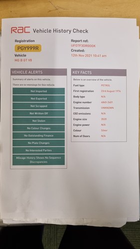 1976 MGB V8 Roadster In vendita (immagine 82 di 86)