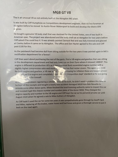 NO RESERVE - 1974 MGB GT V8 (ADO 75 development car) zum Verkauf (Bild 228 von 244)
