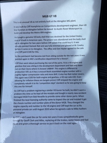 NO RESERVE - 1974 MGB GT V8 (ADO 75 development car) zum Verkauf (Bild 224 von 244)