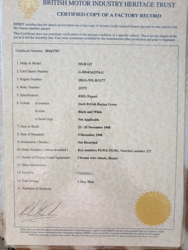 1968 MGB GT For Sale (picture 80 of 83)