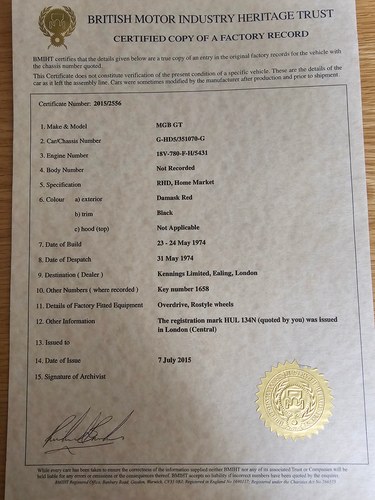 1974 MG B GT 1950cc MGB En venta (imagen 134 de 148)