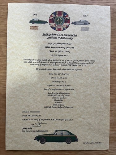 1975 MG B GT Jubilee Edition En venta (imagen 112 de 119)