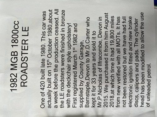 1982 MGB Roadster LE Final Edition In vendita (immagine 83 di 98)