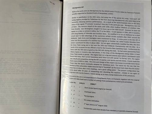 1934 Montgomery 350 cc Works racer à vendre (picture 134 of 142)