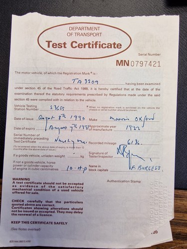 1922 Morris Oxford Bullnose Tourer à vendre (picture 147 of 156)