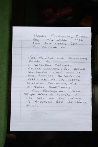 1926 Morris Flatbed Truck Te koop (foto 108 van 110)