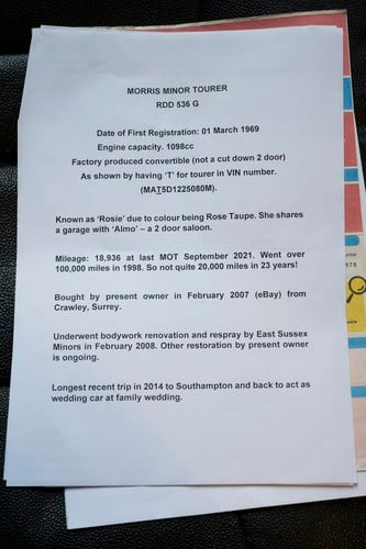 1969 Morris Minor Factory Convertible En venta (imagen 110 de 127)
