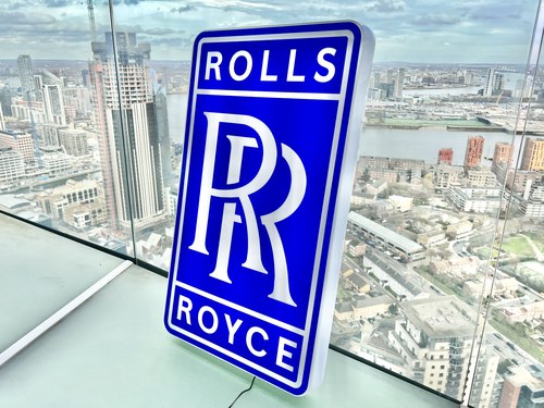 NO RESERVE - Illuminated Rolls Royce Sign Te koop (foto 20 van 22)