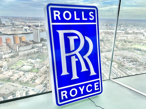 NO RESERVE - Illuminated Rolls Royce Sign Te koop (foto 21 van 22)