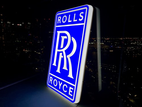 NO RESERVE - Illuminated Rolls Royce Sign Te koop (foto 22 van 22)