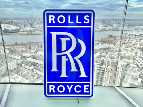 NO RESERVE - Illuminated Rolls Royce Sign Te koop (foto 17 van 22)