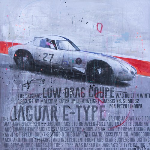 Automobilia - Markus Haub, Jaguar E-type II, Original Oil Painting à vendre (picture 1 of 3)