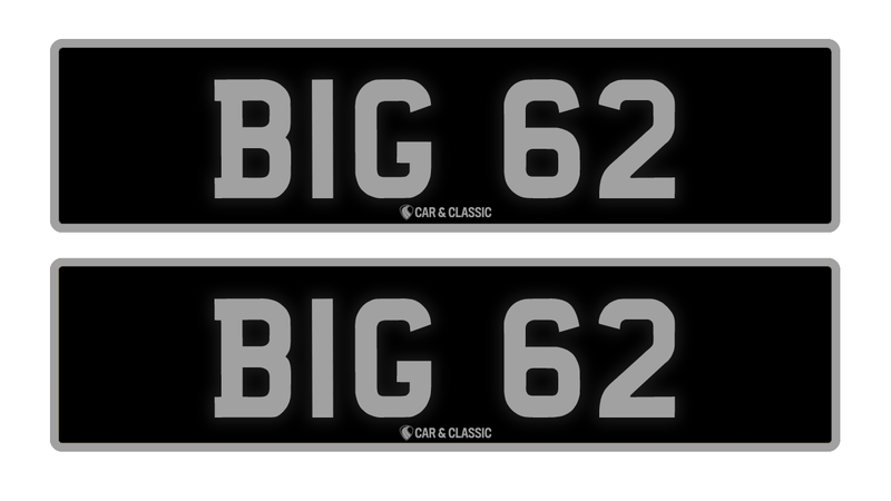 Private Reg Plate - &quot;BIG 62&quot; For Sale (picture 1 of 3)