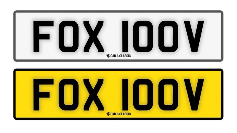 Private Reg Plate- FOX 100V In vendita (immagine 1 di 2)