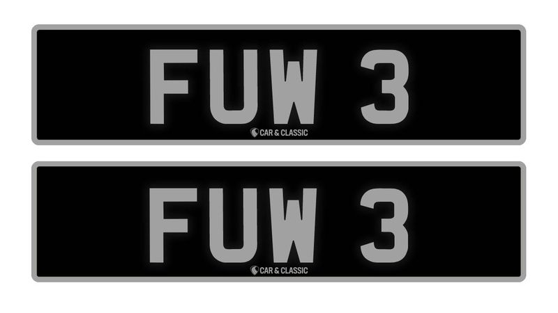 PRIVATE REG PLATE - FUW 3 For Sale (picture 1 of 3)