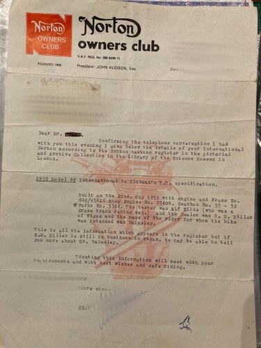 1952 Norton International Model 40 Clubman’s TT racer à vendre (picture 105 of 105)