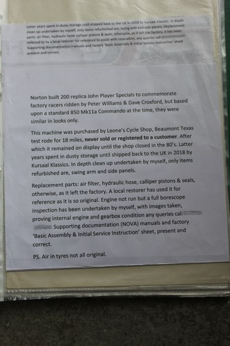 1974 John Player Norton For Sale (picture 60 of 74)