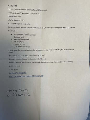 1978 Panther J72 4.2 In vendita (immagine 358 di 358)