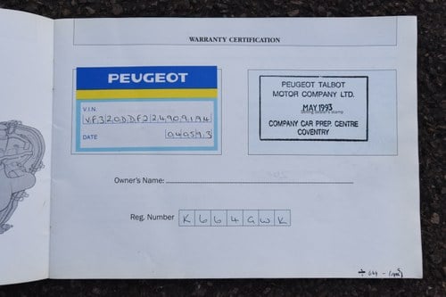 1993 Peugeot 205 1.9 CTi In vendita (immagine 125 di 135)