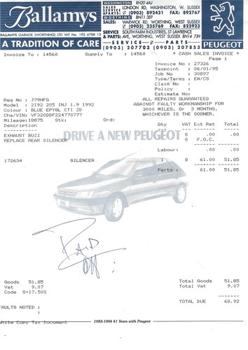 1992 Peugeot 205 1.9 CTi For Sale (picture 89 of 101)