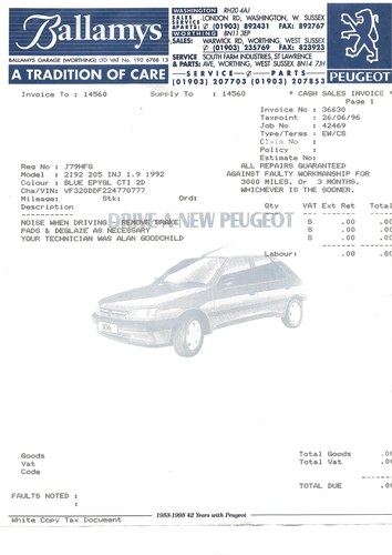 1992 Peugeot 205 1.9 CTi For Sale (picture 93 of 101)